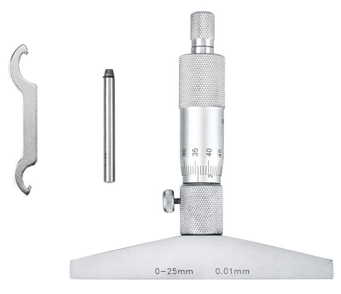Dasqua 0-25mm MEKANİK DERİNLİK MİKROMETRESİ 0,01