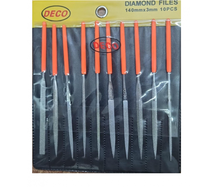 DECO 140x3mm 10 Parça Elmas Eğe Takımı