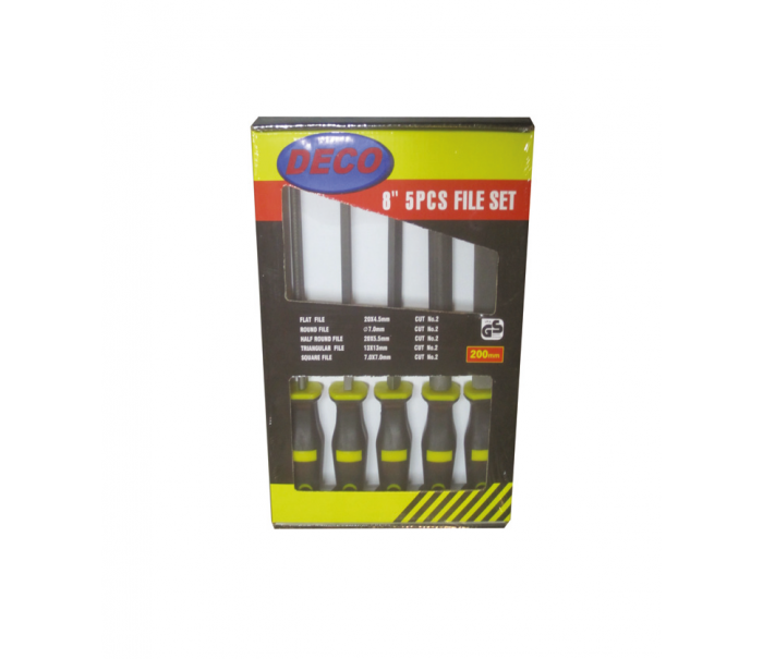 DECO 5 Parça Saplı 8 Parmak Eğe Seti