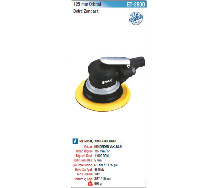 EMAX 125mm ORBİTAL DAİRE ZIMPARA