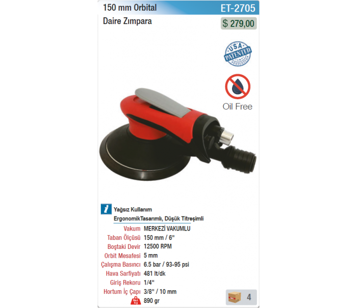 EMAX 150mm ORBİTAL DAİRE ZIMPARA