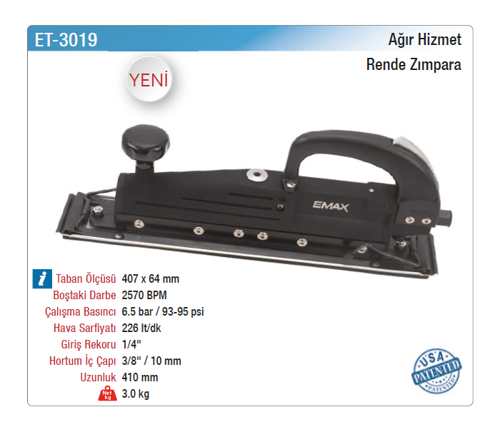 EMAX AĞIR HİZMET RENDE ZIMPARA