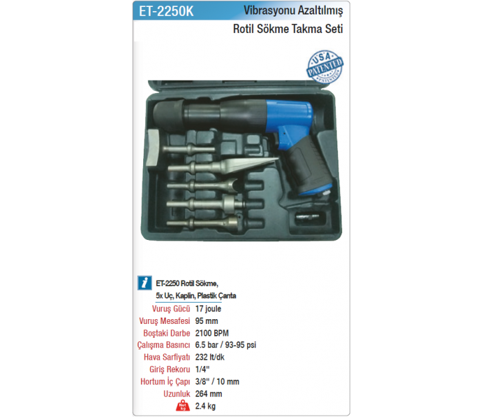 EMAX VİBRASYONU AZALTILMIŞ ROTİL SÖKME TAKMA SETİ