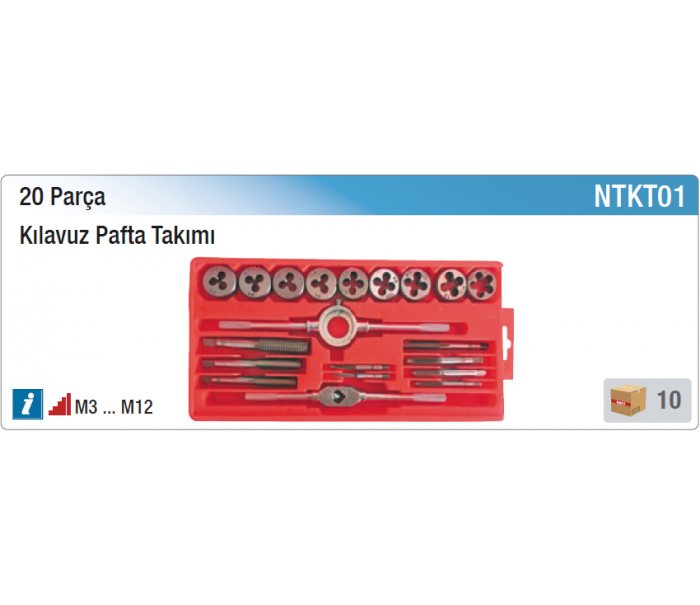 NT tools 20 PARÇA KILAVUZ PAFTA TAKIMI