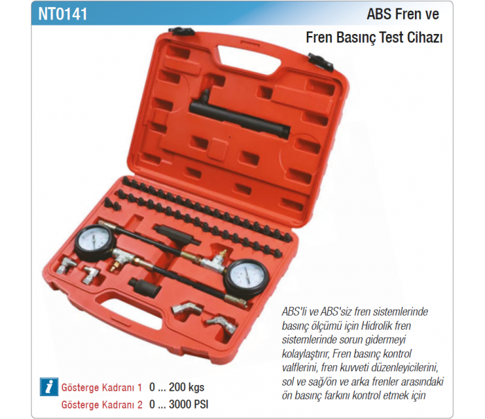 NT tools ABS FREN VE FREN BASINÇ TEST CİHAZI