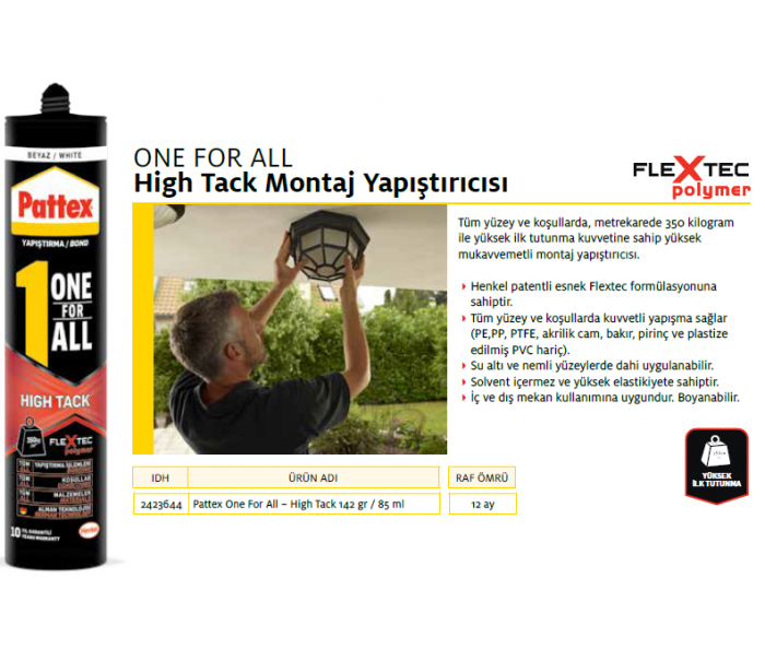 PATTEX ONE FOR ALL HT MONTAJ YAP. TÜP 142 g