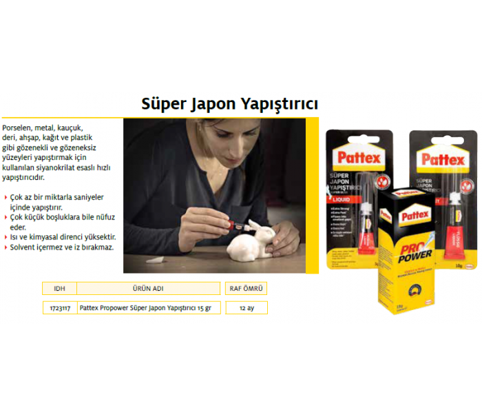 PATTEX PATTEX PRO POWER SÜPER JAPON YAPIŞTIRICISI 15 g