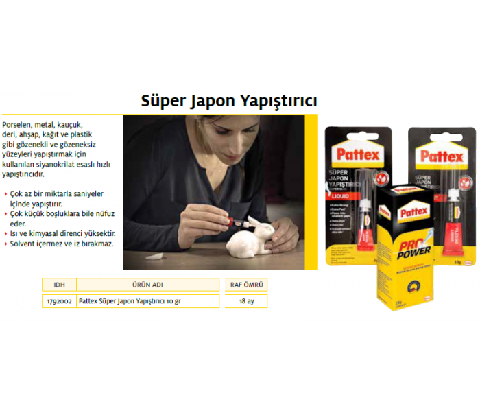 PATTEX SÜPER JAPON YAPIŞTIRICISI 10 g BLİSTER