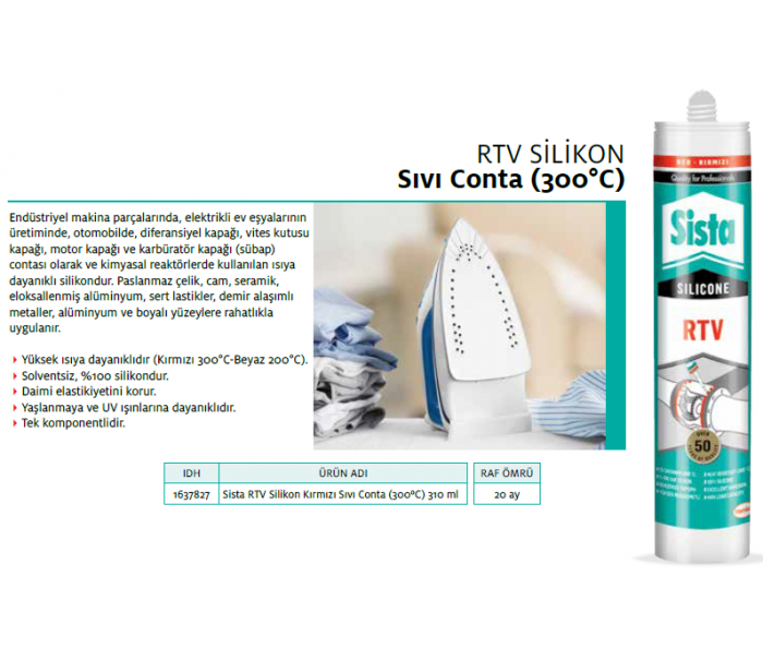 SİSTA RTV SİLİKON KIRMIZI 310ml