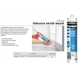 CERESİT CS 111 SİLİKONİZE AKRİLİK MASTİK ANTRASİT GRİ 240ml