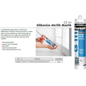 CERESİT CS 111 SİLİKONİZE AKRİLİK MASTİK BEYAZ 240ml
