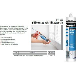 CERESİT CS 111 SİLİKONİZE AKRİLİK MASTİK SİYAH 240ml