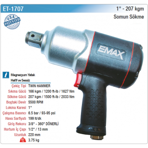 EMAX 1'' 207kgm SOMUN SÖKME