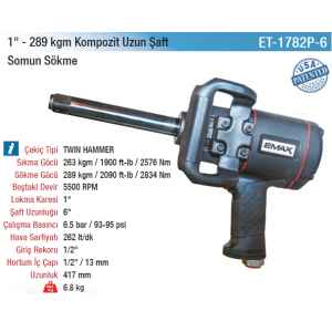 EMAX 1'' 289kgm KOMPOZİT SOMUN SÖKME