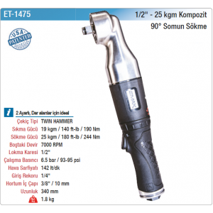 EMAX 1/2 25kgm KOMPOZİT 90° SOMUN SÖKME