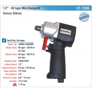EMAX 1/2 62kgm MİNİ KOMPOZİT SOMUN SÖKME