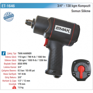 EMAX 3/4 138kgm KOMPOZİT SOMUN SÖKME