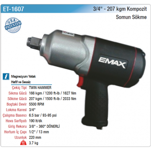 EMAX 3/4 207kgm KOMPOZİT SOMUN SÖKME