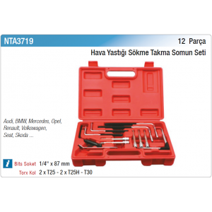 NT tools 12 PARÇA HAVA YASTIĞI SÖKME TAKMA SOMUN SETİ