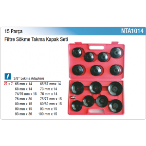 NT tools 15 PARÇA FİLTRE SÖKME TAKMA KAPAK SETİ