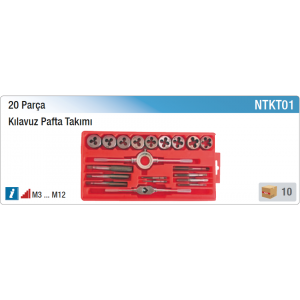 NT tools 20 PARÇA KILAVUZ PAFTA TAKIMI