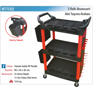 NT tools 3 RAFLI AKSESUARLI ALET TAŞIMA ÇANTASI