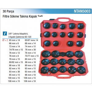 NT tools 30 PARÇA FİLTRE SÖKME TAKMA KAPAK SETİ