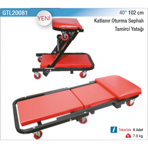 NT tools 40" 102cm KATLANIR OTURMA SEPHALI TAMİRCİ YATAĞI