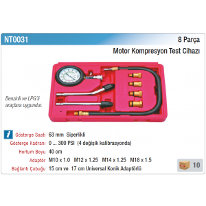 NT tools 8 PARÇA MOTOR KOMPRESYON TEST CİHAZI