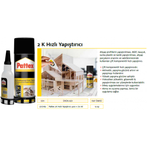 PATTEX 2K HIZLI YAPIŞTIRICI YAPIŞTIRICI 400+70ml