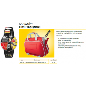 PATTEX PATTEX 60 SECOND ÜNİVERSAL YAPIŞTIRICI 20g