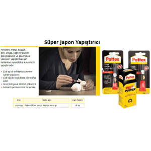 PATTEX SÜPER JAPON YAPIŞTIRICISI 10 g BLİSTER