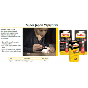 PATTEX SÜPER JAPON YAPIŞTIRICISI 3 g BLİSTER
