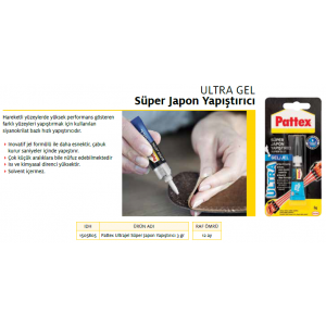 PATTEX ULTRA GEL YAPIŞTIRICI 3 g BLİSTER