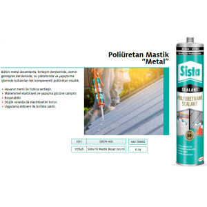 SİSTA PU MASTİK METAL BEYAZ 310ml