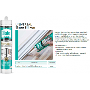 SİSTA UNİVERSAL SİLİKON BEYAZ 50gr